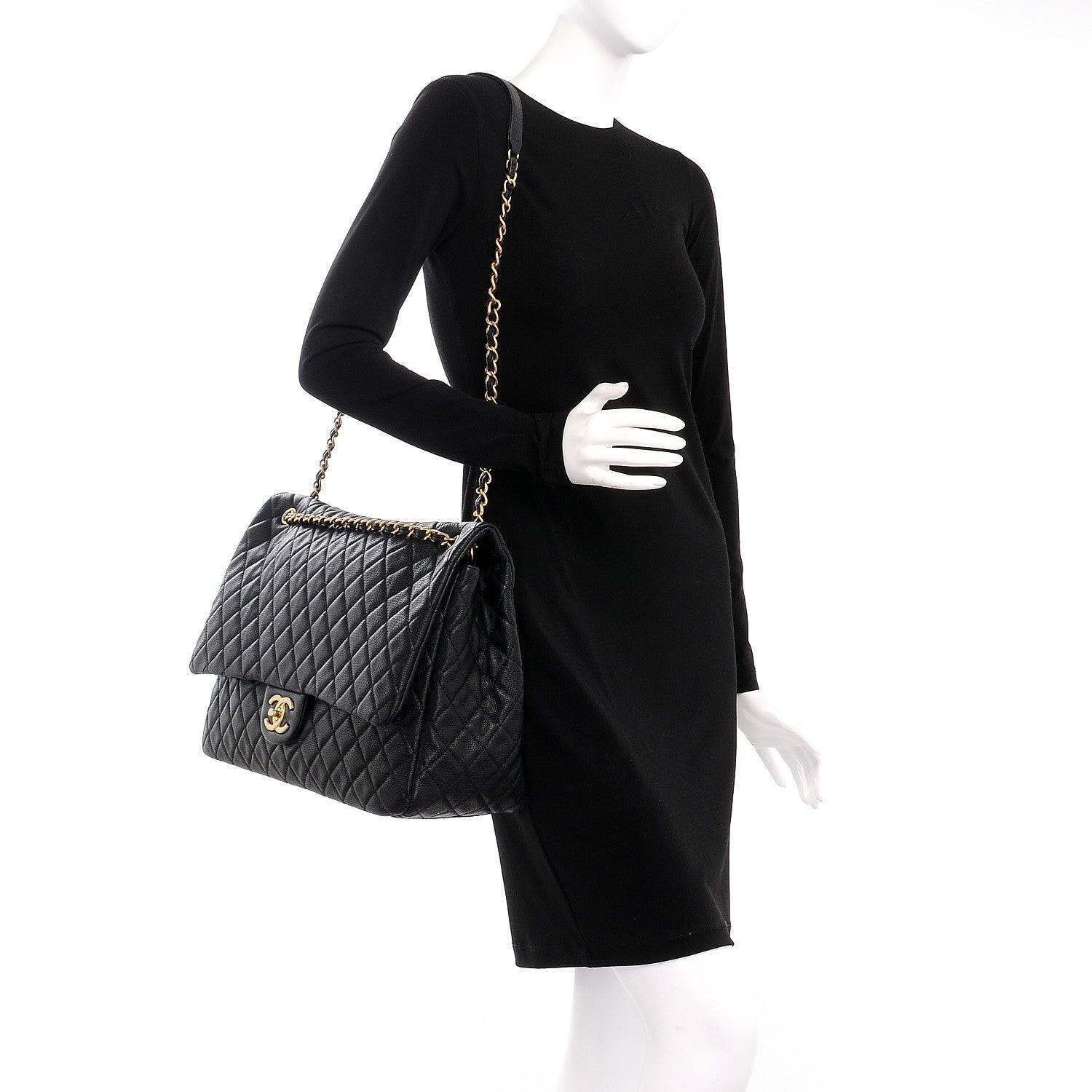 Chanel Calfskin Quilted XXL Travel Flap Bag Black 2 of 8