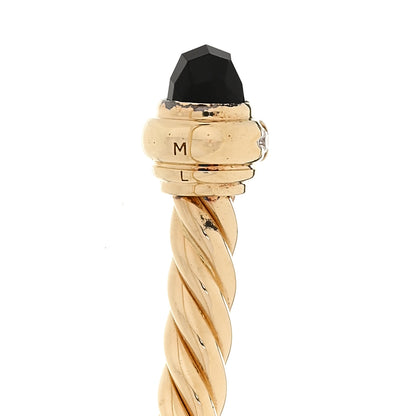 David Yurman 18K Yellow Gold Diamond Black Onyx 3mm Cablespira Bracelet 4 of 4