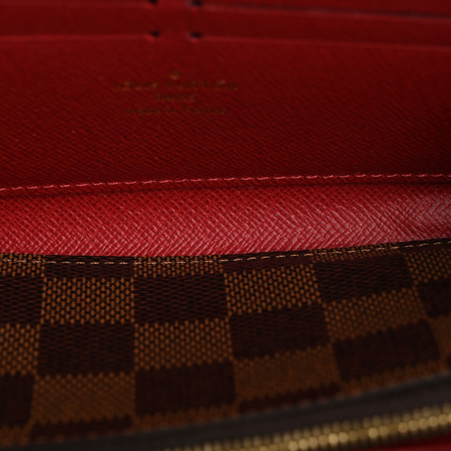 Damier Ebene Clemence Wallet Cherry