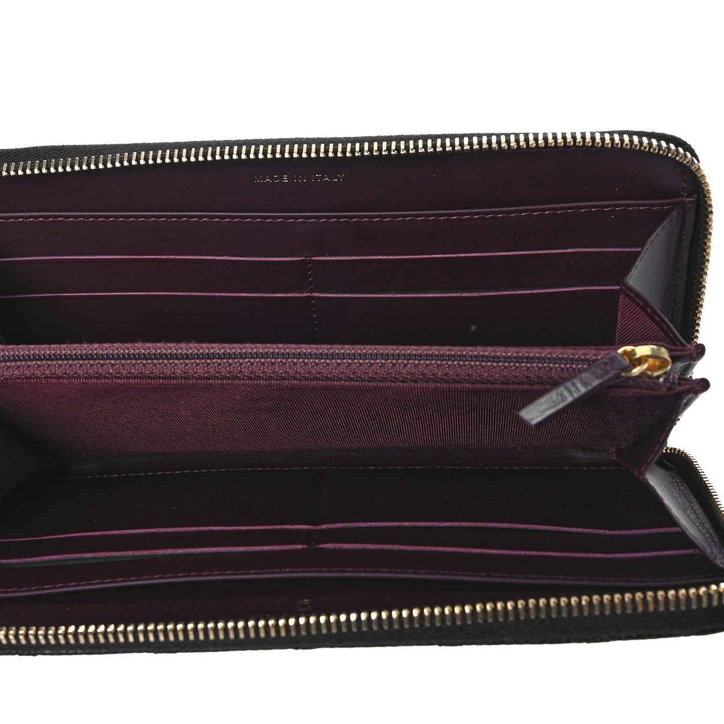 Caviar Quilted Large Gusset Zip Around Wallet Black