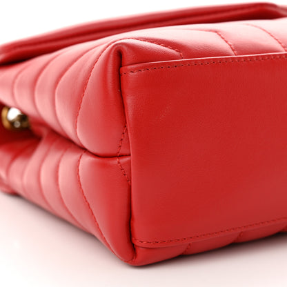 Saint Laurent Calfskin Y Quilted Monogram Small Loulou Chain Satchel Red 9 of 10