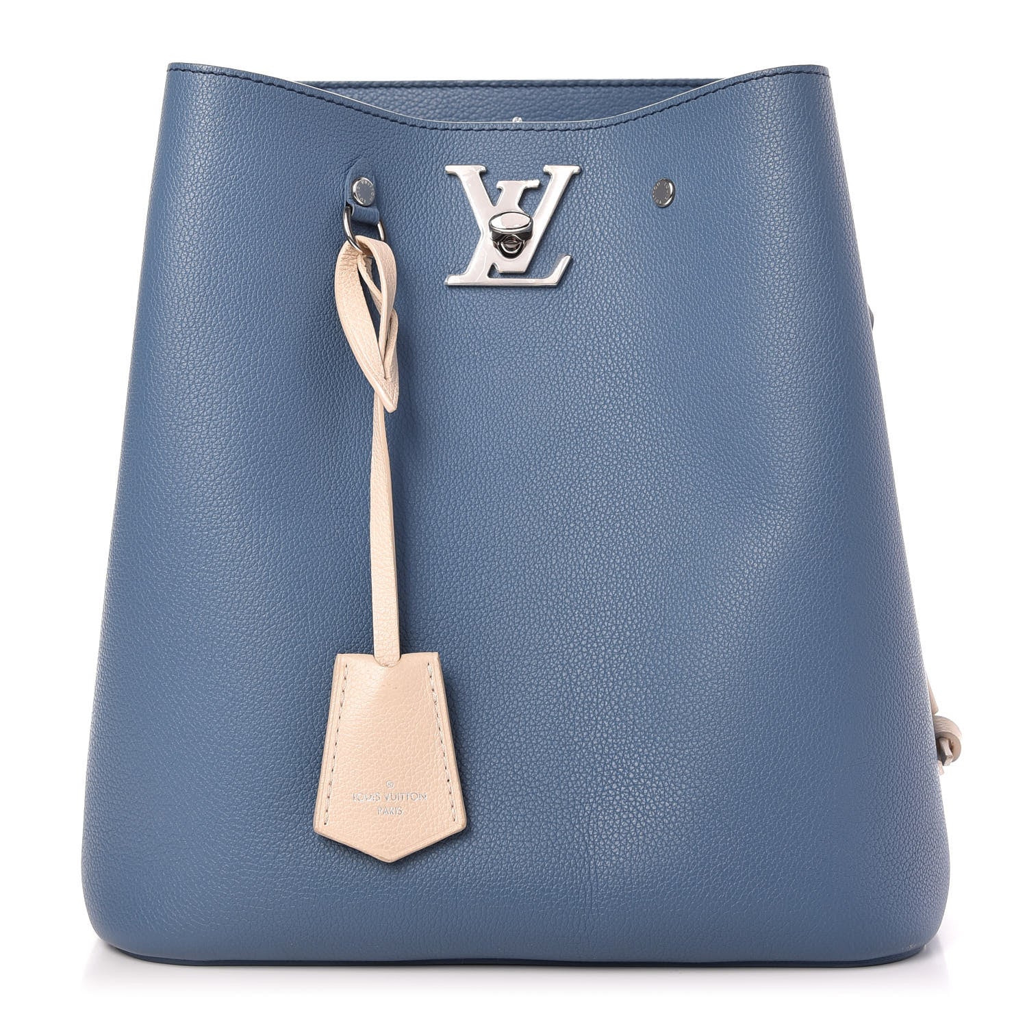 Louis Vuitton Calfskin Lockme Bucket Blue Jean 1 of 11