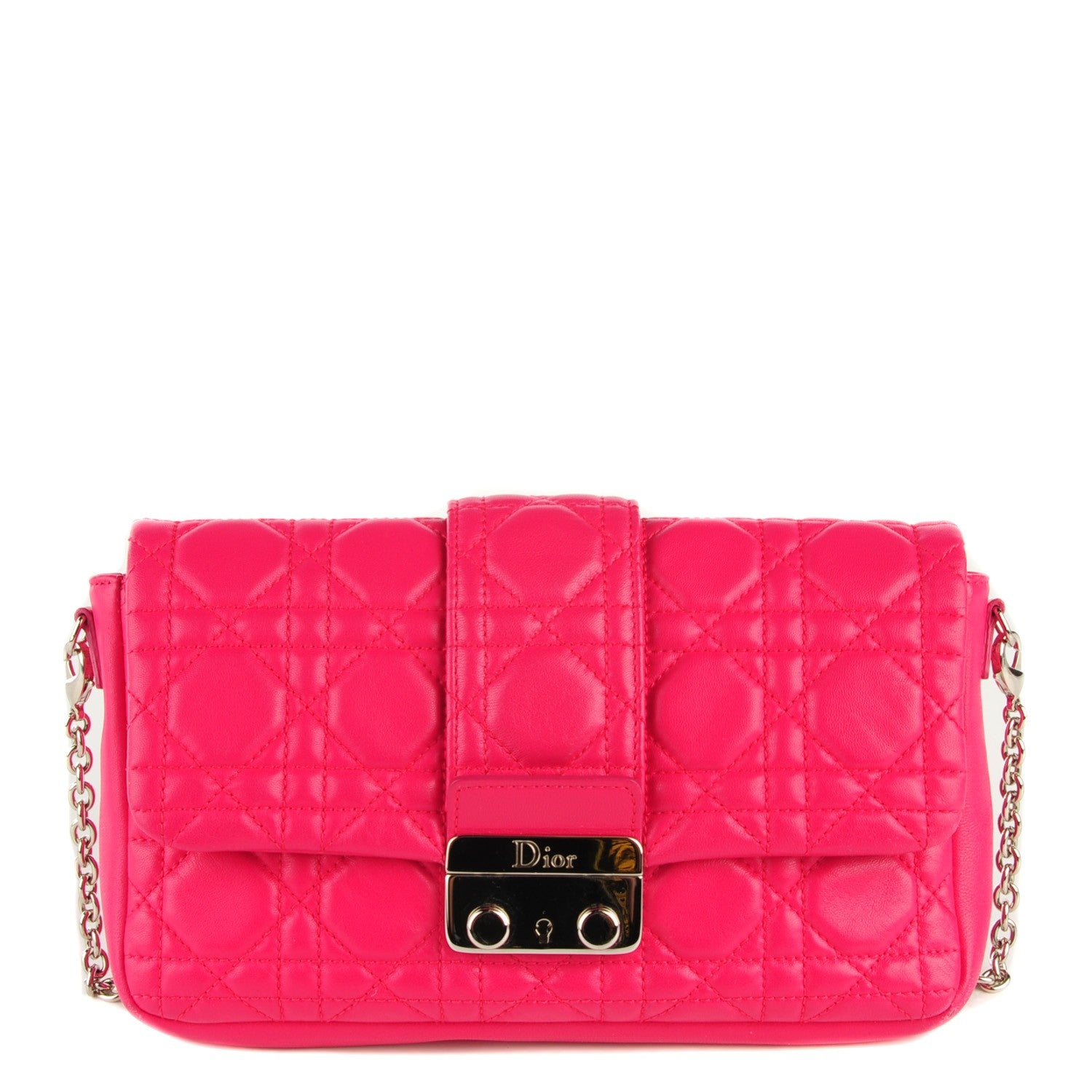 Christian Dior Lambskin Cannage New Lock Pouch Fuchsia 1 of 7
