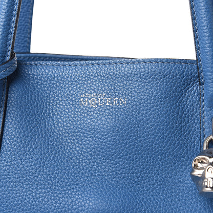 Alexander McQueen Pebbled Calfskin Skull Padlock Tote Blue 17 of 18