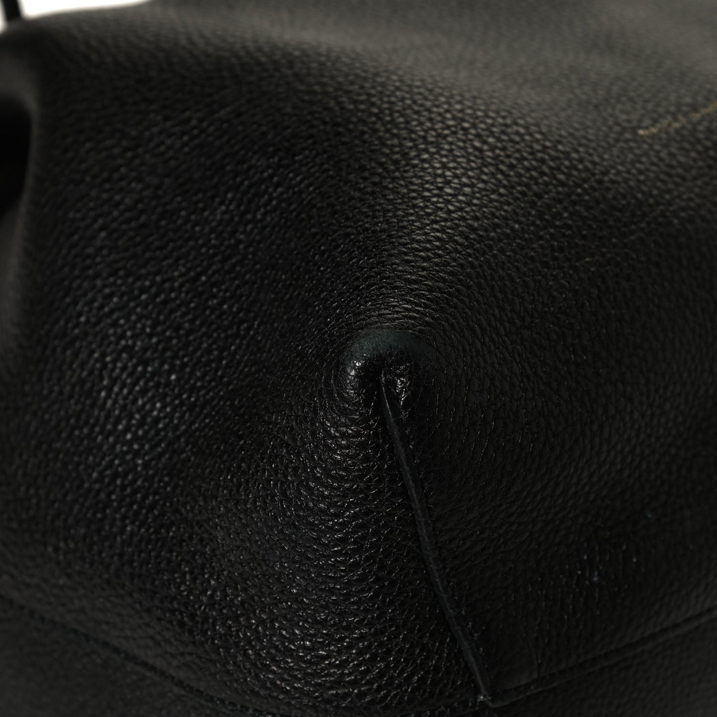 Tumbled Calfskin Bucket Bag Black
