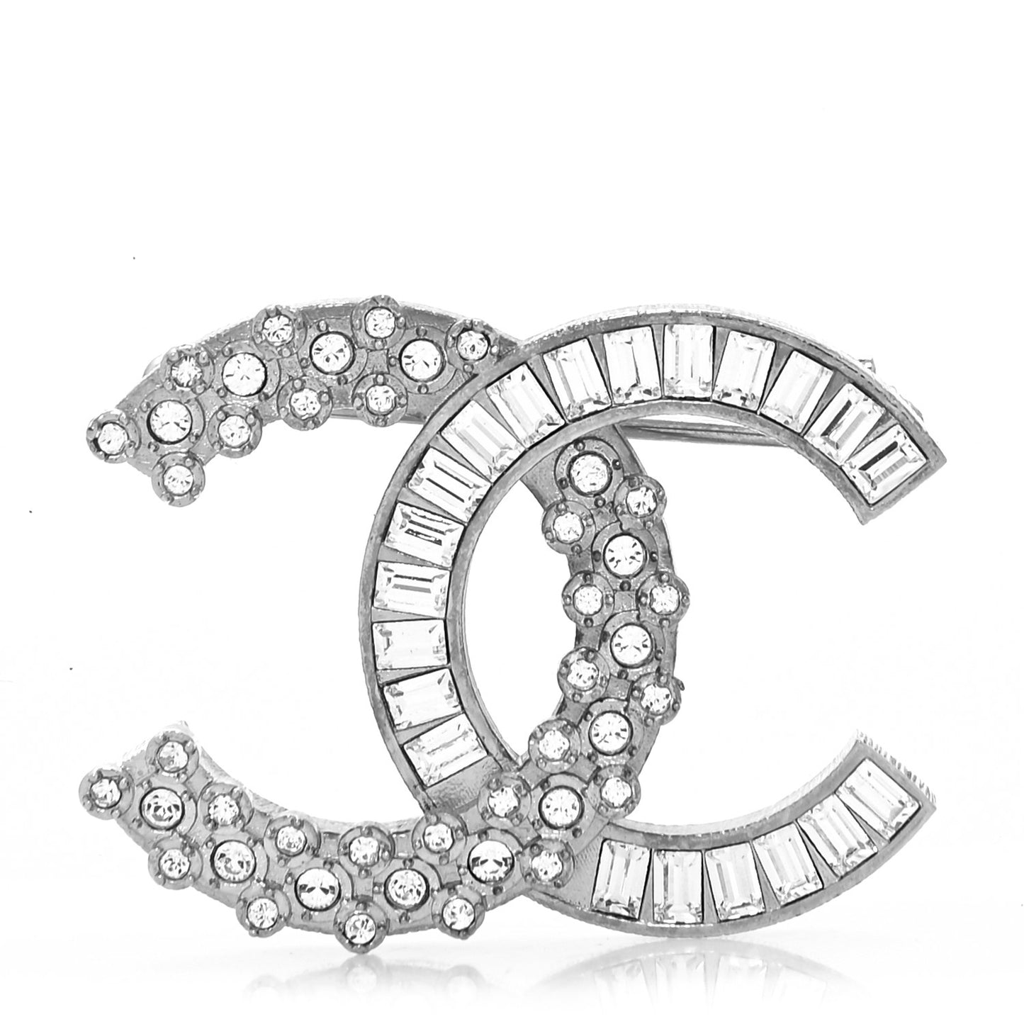 Crystal CC Brooch Silver
