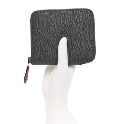 Hermes Epsom Barenia Silk'In Compact Wallet Ardoise Brume 2 of 9