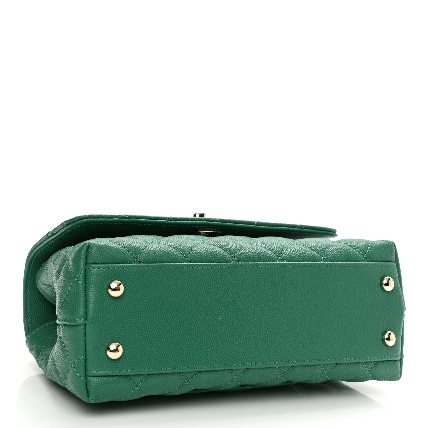 Chanel Caviar Quilted Mini Coco Handle Flap Green 4 of 10