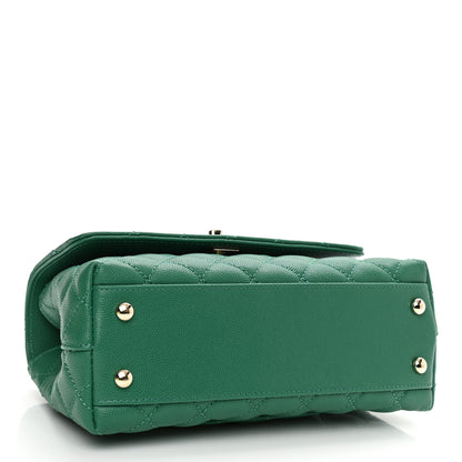 Chanel Caviar Quilted Mini Coco Handle Flap Green 4 of 10