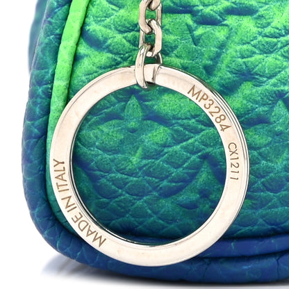Louis Vuitton Taurillon Illusion Mini Keepall Earphones Pouch Bleu Vert 7 of 9