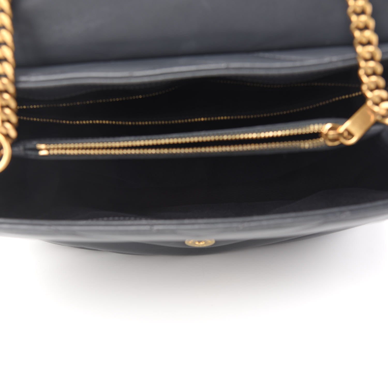 Saint Laurent Calfskin Y Quilted Monogram Medium Loulou Chain Satchel Asphalt 5 of 9