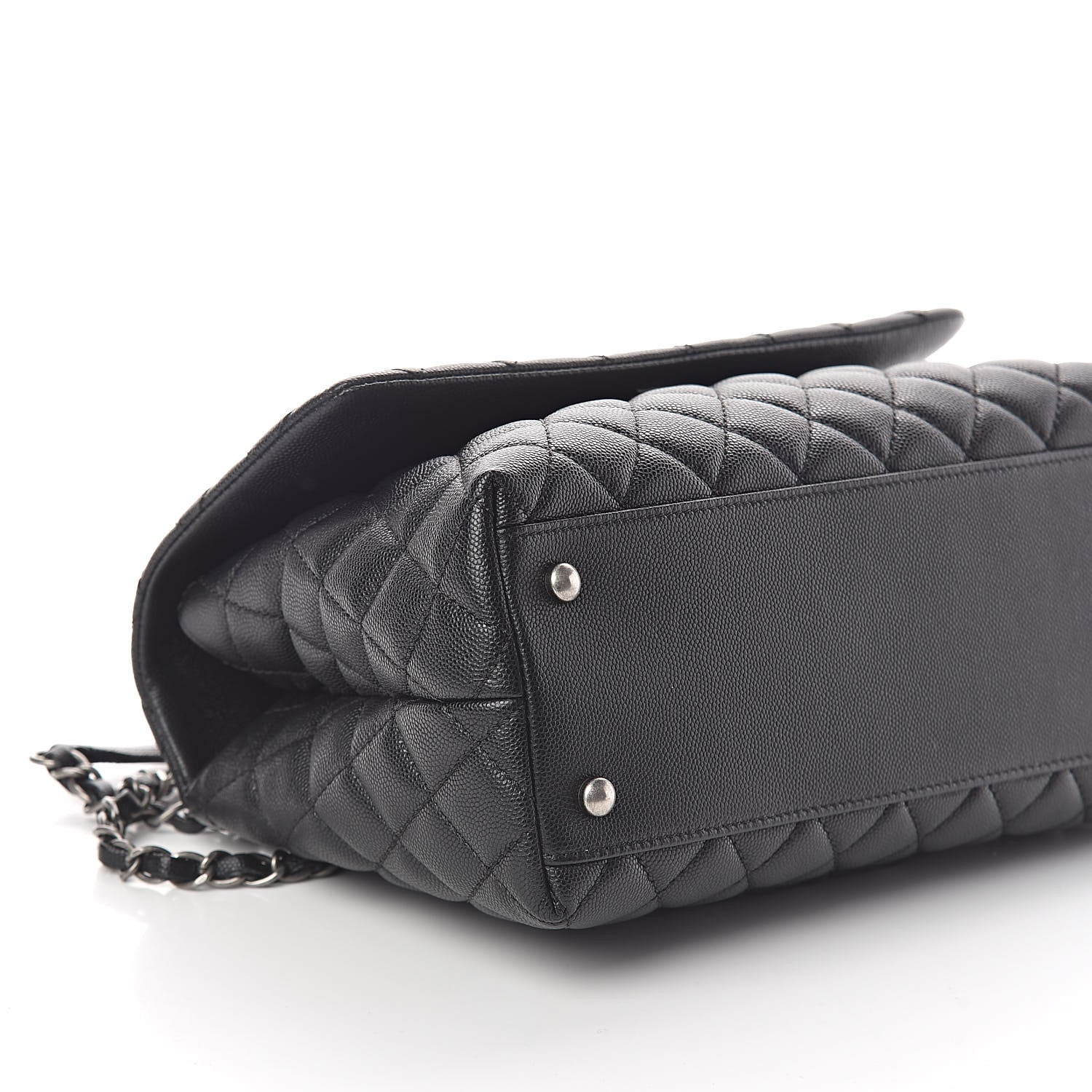 Chanel Caviar Lizard Quilted Small Coco Handle Flap Black 8 of 10