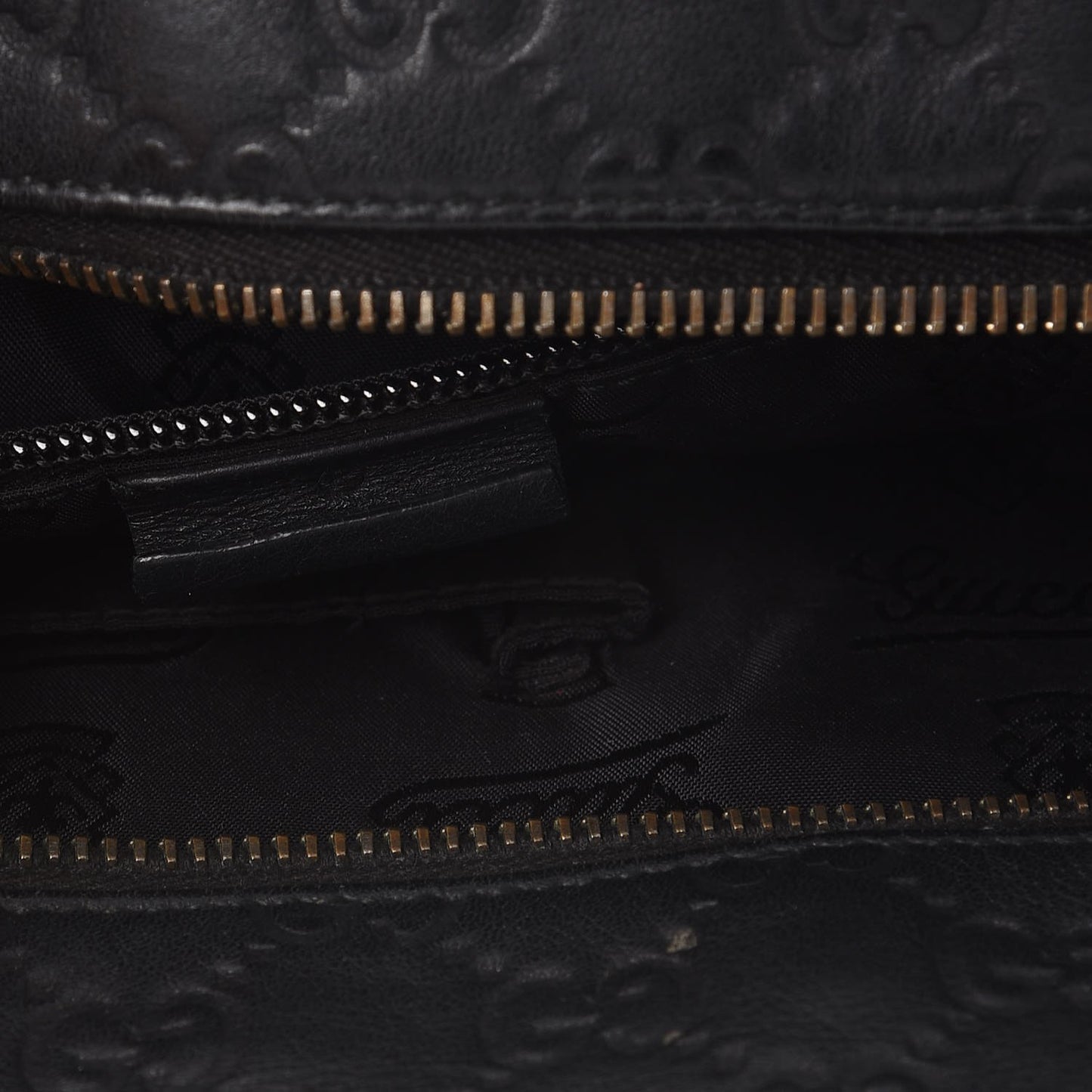 Guccissima Medium Zippered Shopping Tote Black