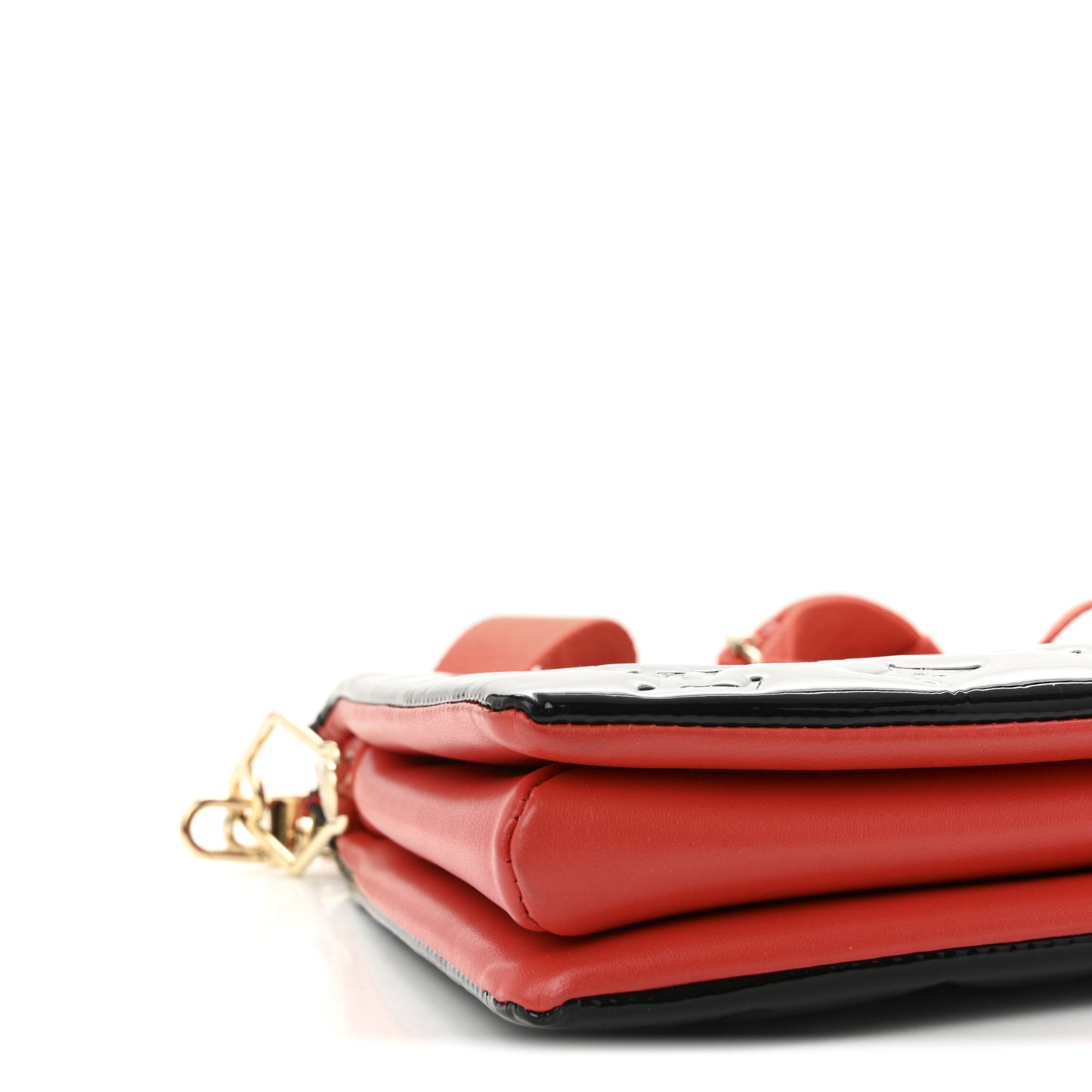 Patent Embossed Monogram Lambskin Coussin MM Black Red