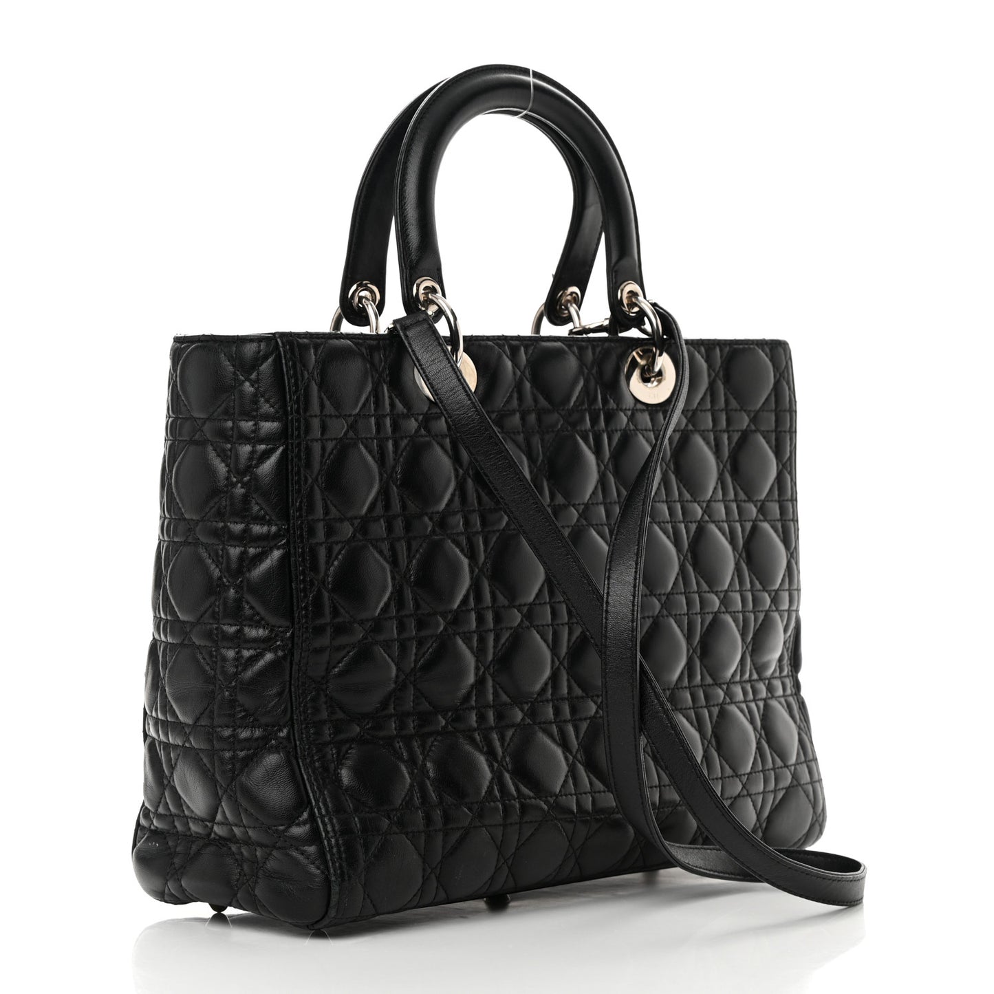 Lambskin Cannage Large Lady Dior Black