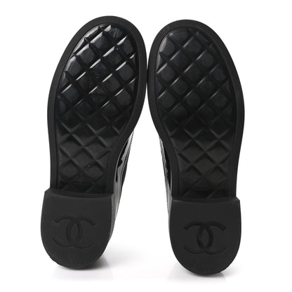Chanel Nylon Suede Patent Calfskin CC Captoe Lace Up Oxfords 39.5 Black 6 of 10