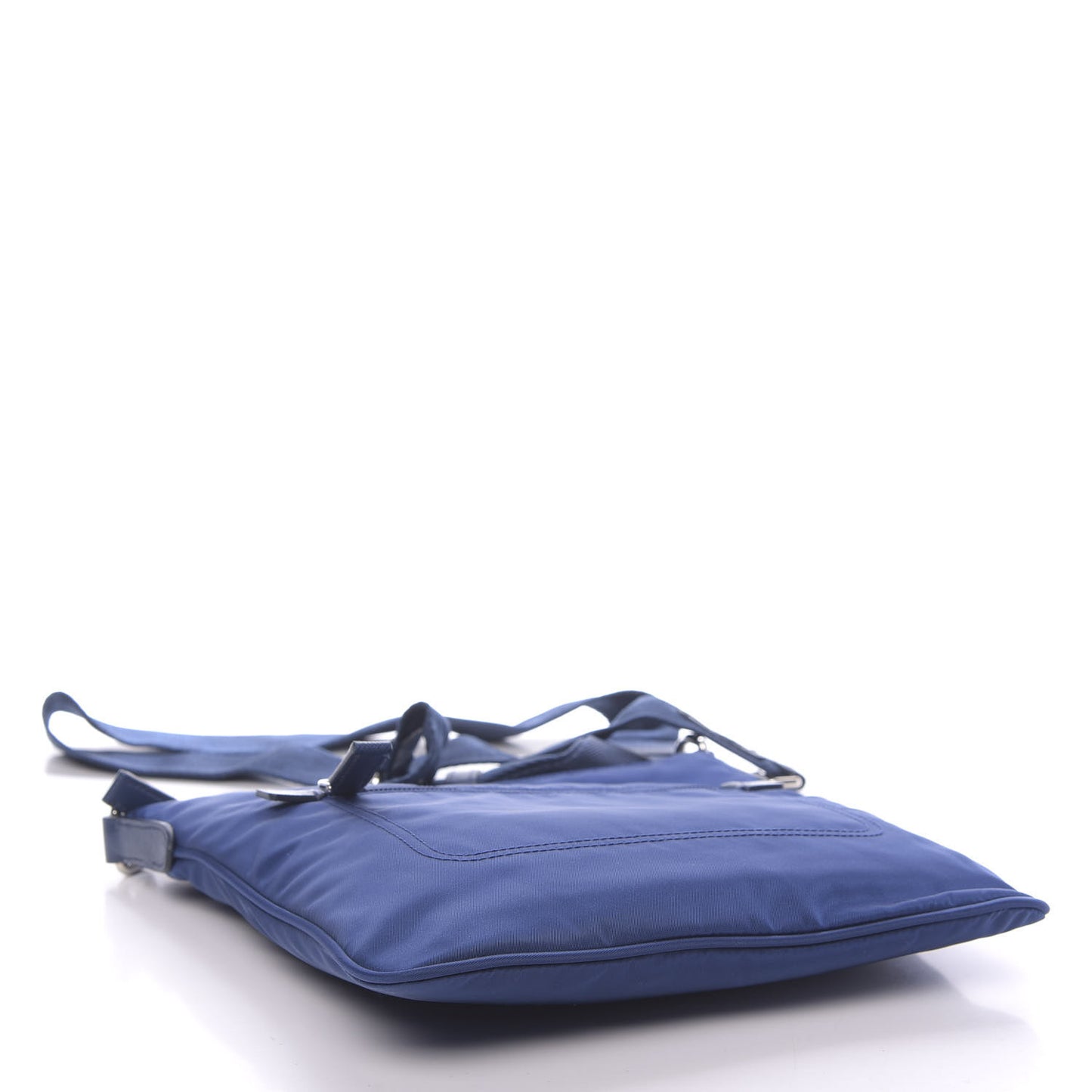 Tessuto Nylon Saffiano Flat Messenger Bag Royal