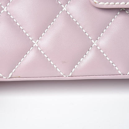 Chanel Calfskin Quilted Wild Stitch Large Flap Light Purple 11 of 11