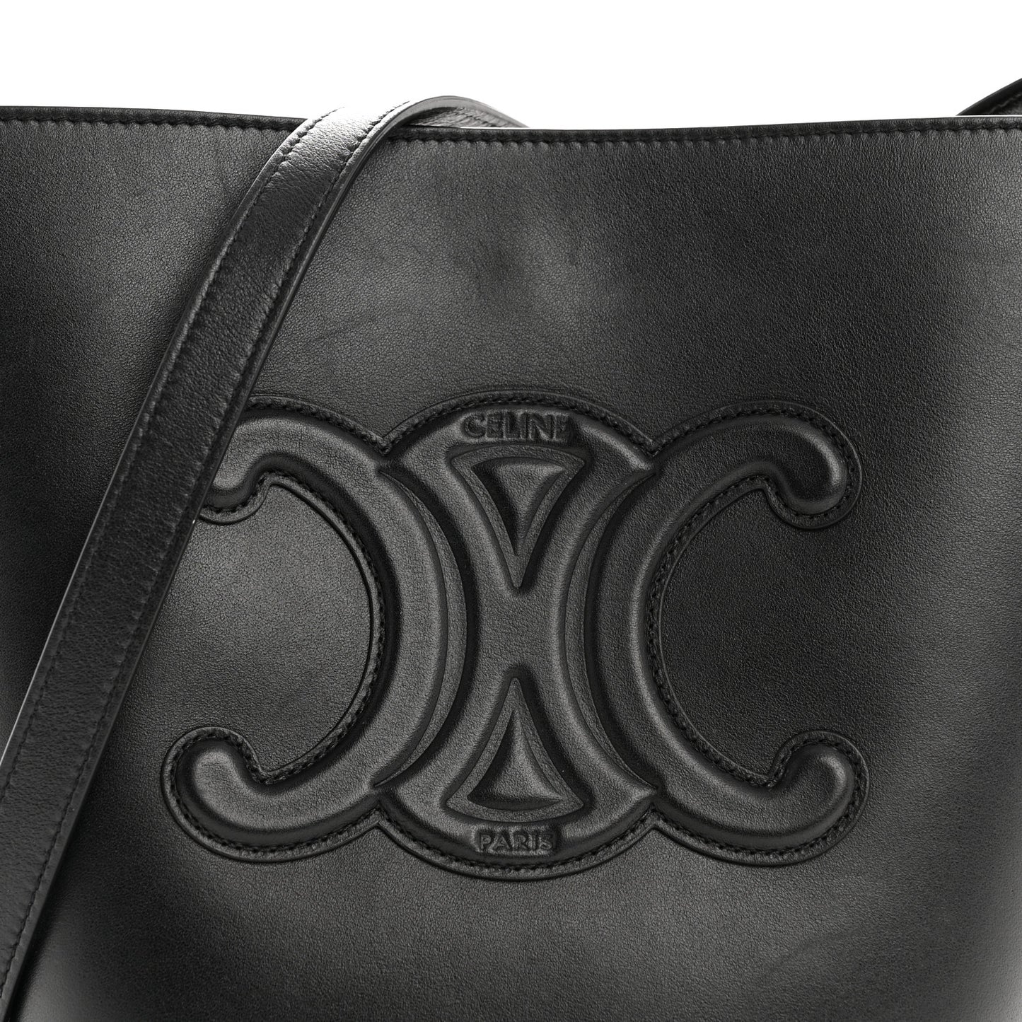 Smooth Calfskin Small Cuir Triomphe Bucket Bag Black