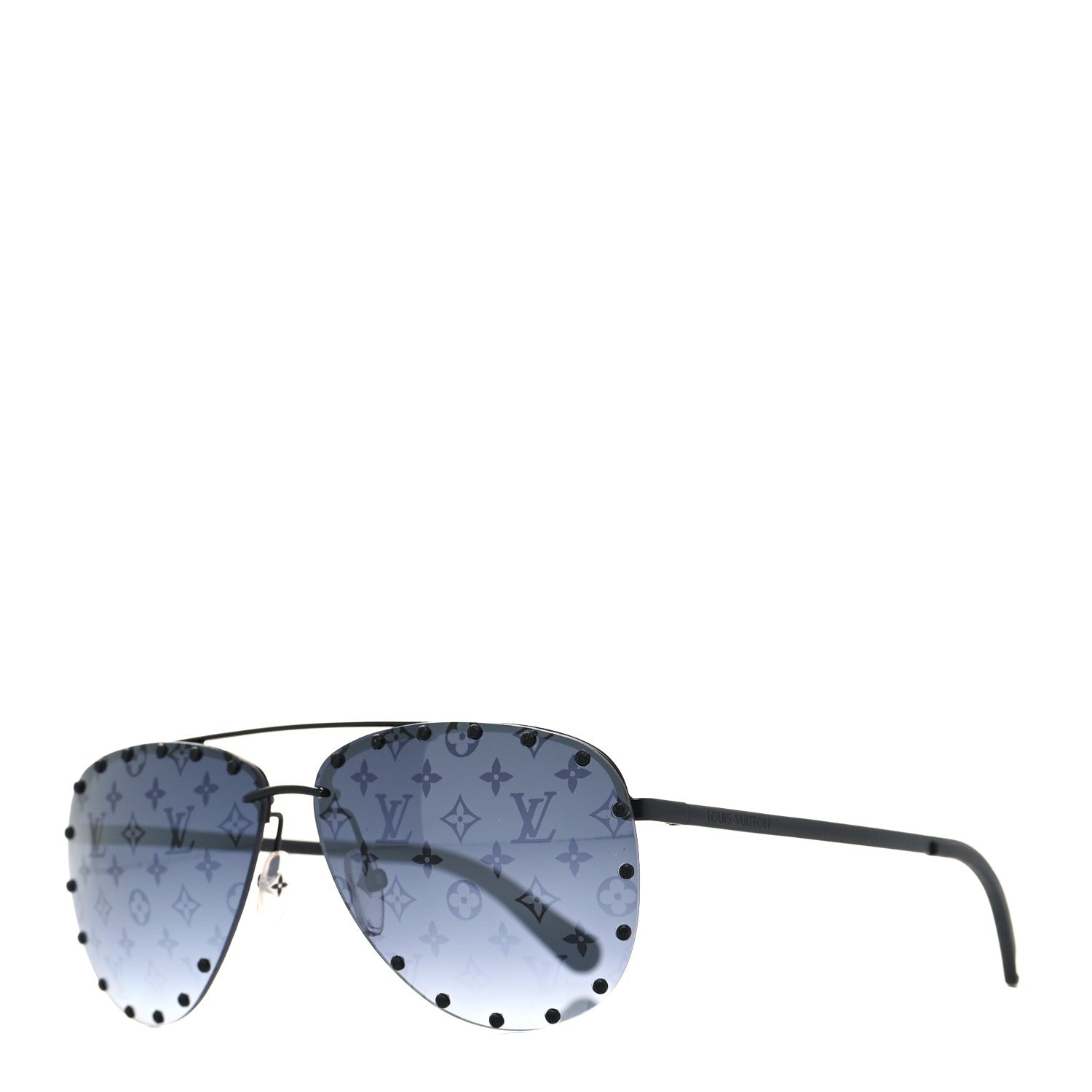 Louis Vuitton Monogram The Party Aviator Sunglasses Z0971U Black 1 of 9