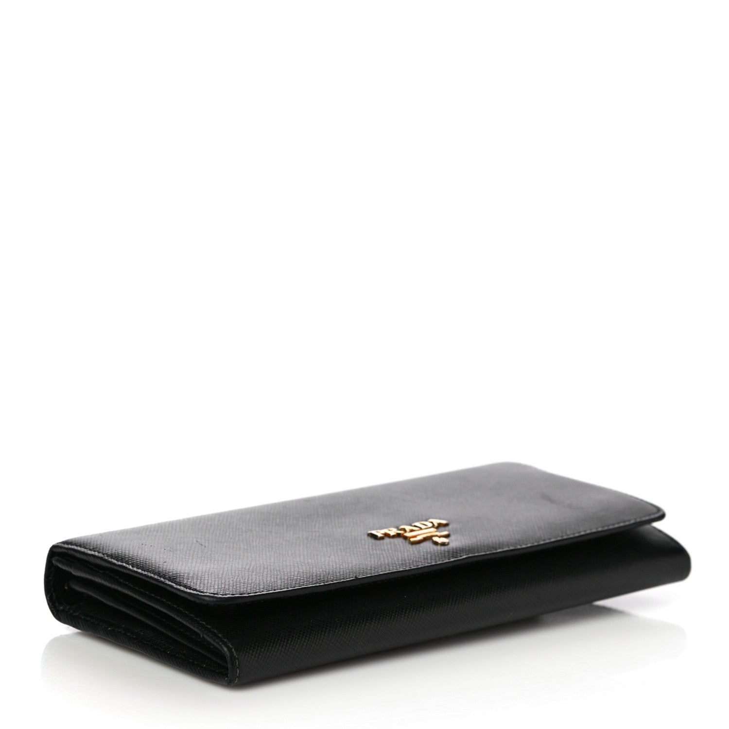 Prada Saffiano Metal Continental Flap Wallet Black 4 of 11