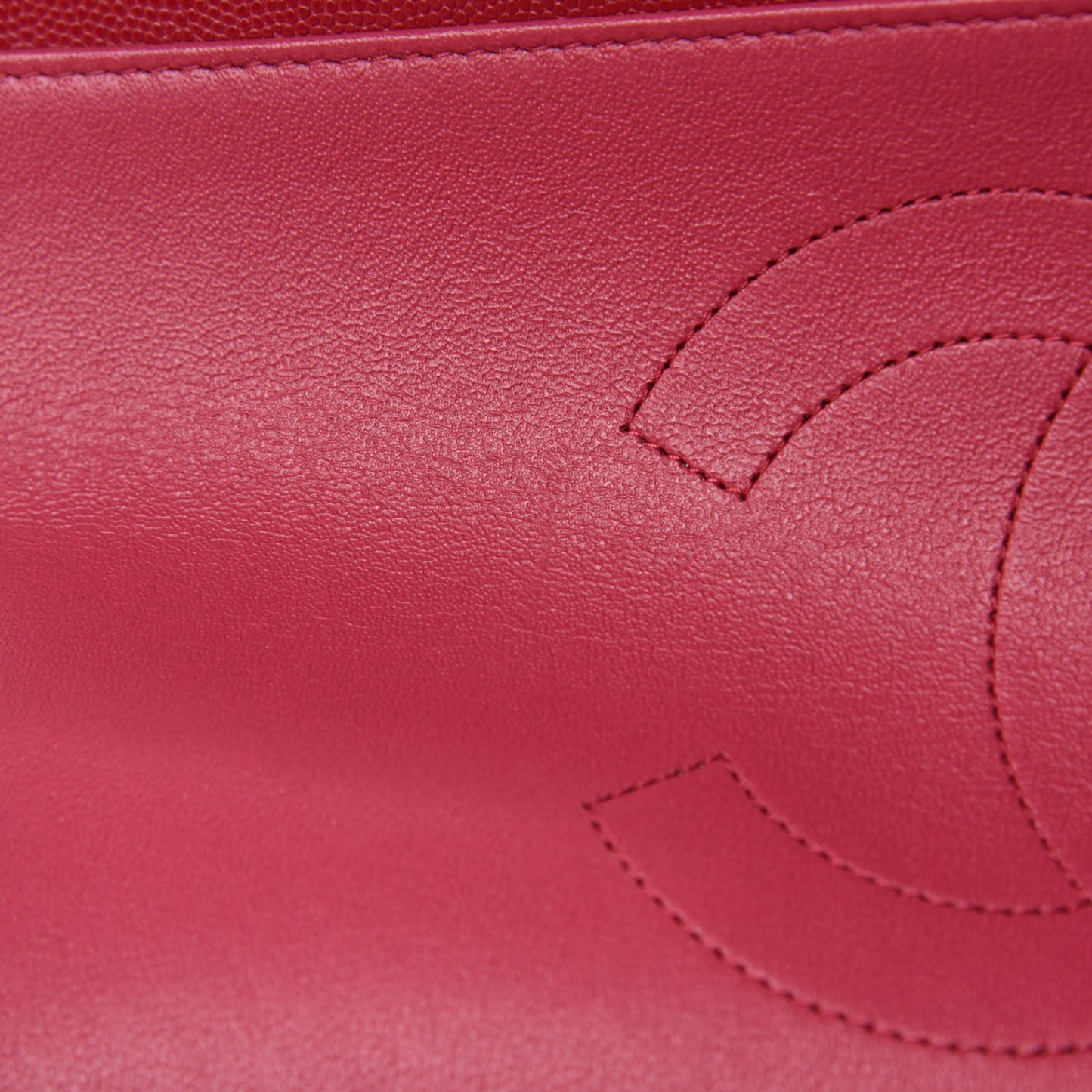 Caviar Quilted Jumbo Double Flap Red