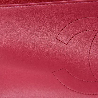 Chanel Caviar Quilted Jumbo Double Flap Red 11 of 15