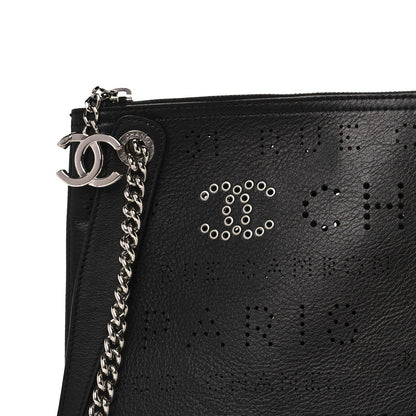 Chanel Calfskin Eyelets Clutch Black 10 of 11