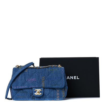 Chanel Denim Quilted Denim Large Mood Flap Blue Multicolor 10 of 10
