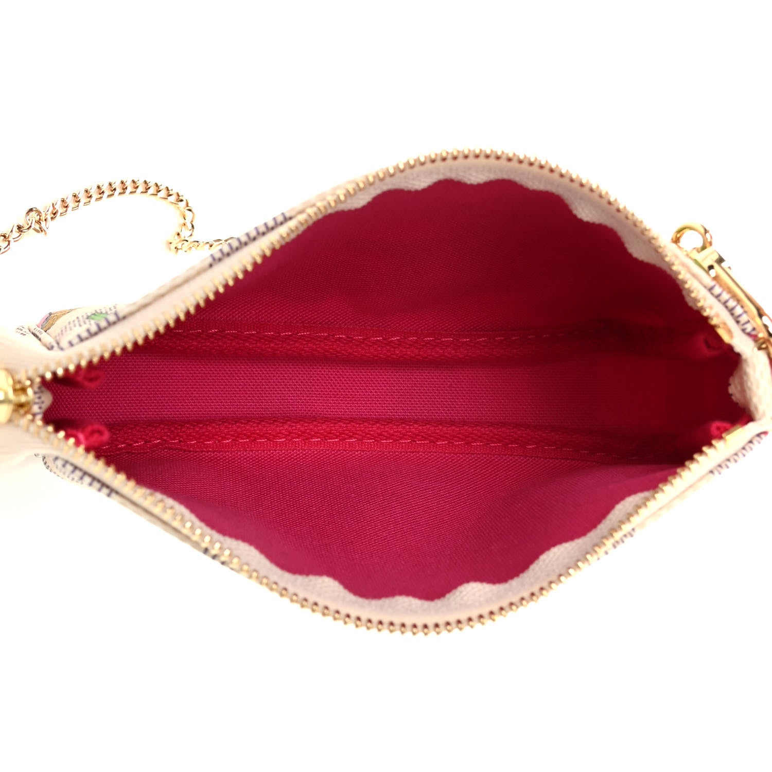 Louis Vuitton Damier Azur 2021 Christmas Animation Hollywood Mini Pochette Accessories Fuchsia 5 of 7