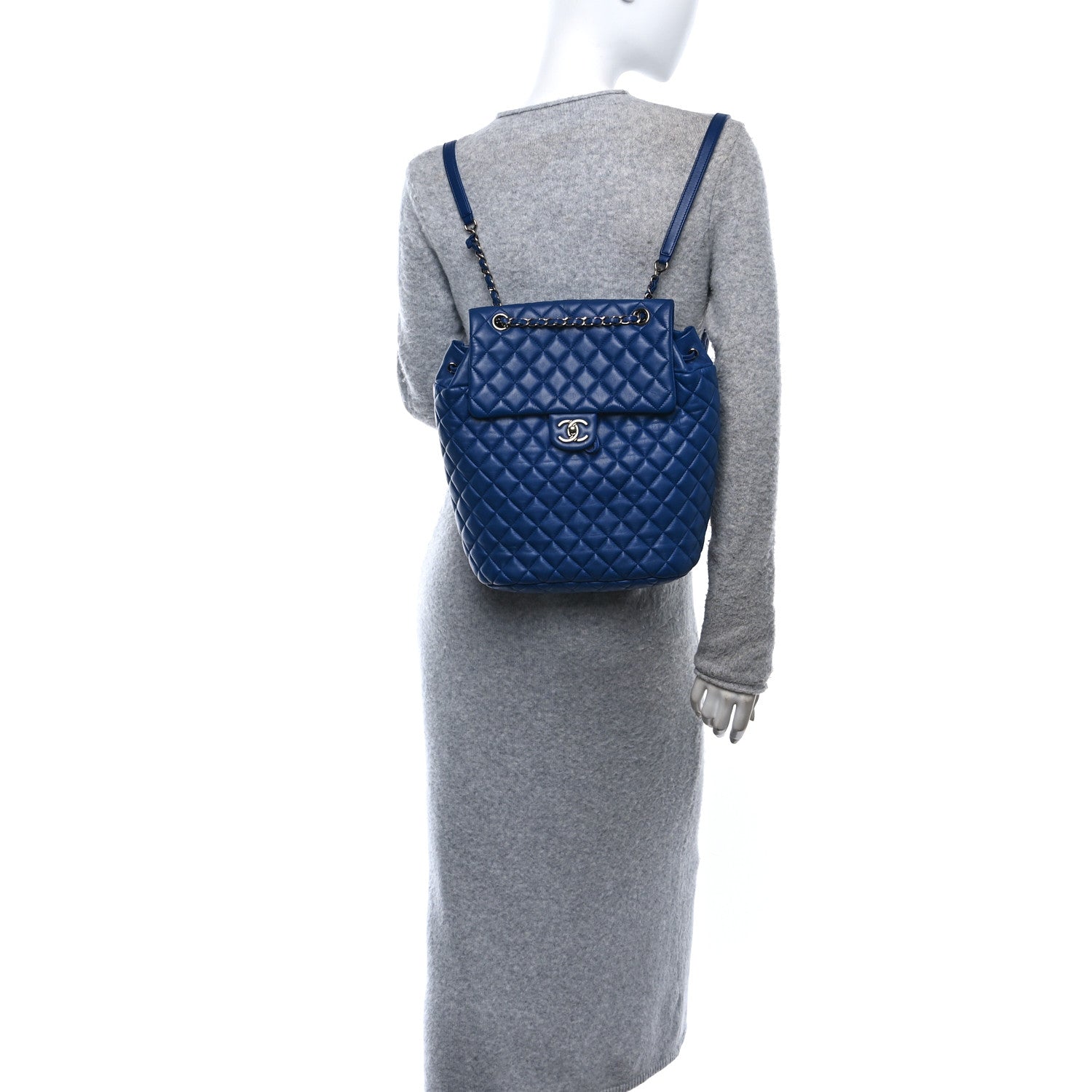 Chanel Lambskin Quilted Large Urban Spirit Backpack Blue 2 of 10