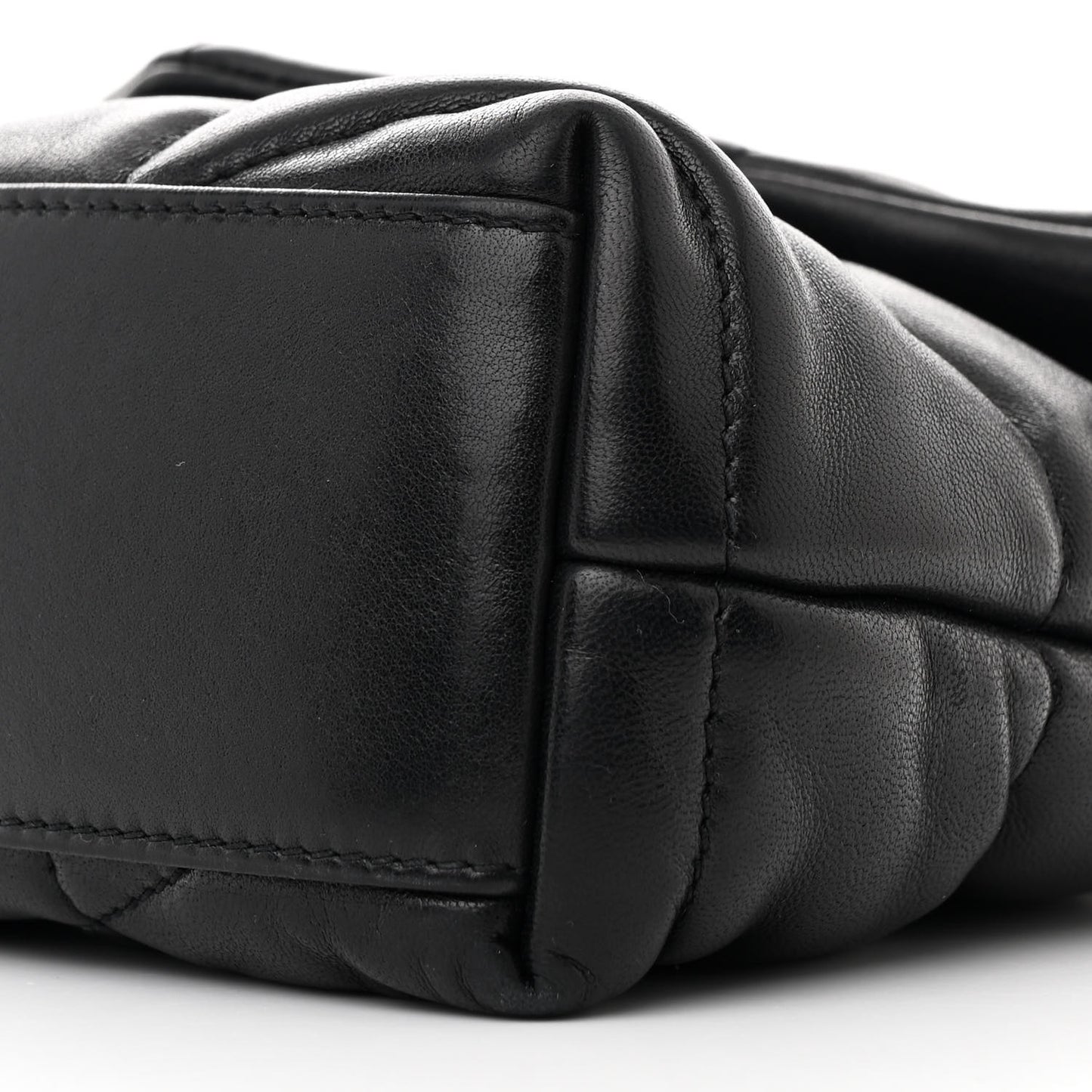 Lambskin Quilted Toy Loulou Puffer Monogram Chain Satchel Black