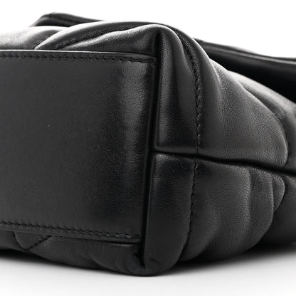 Saint Laurent Lambskin Quilted Toy Loulou Puffer Monogram Chain Satchel Black 10 of 10