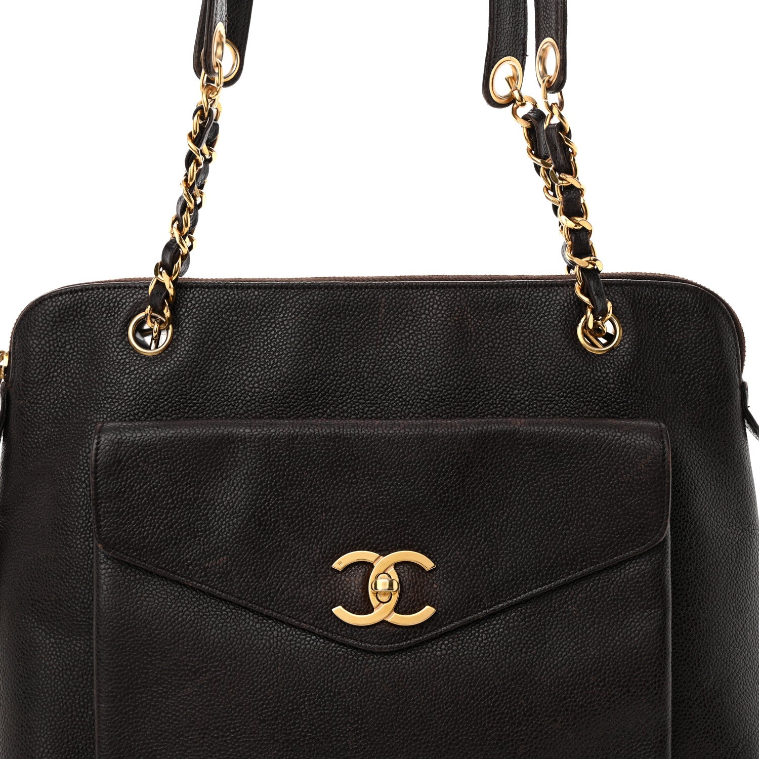 Chanel Caviar CC Shopper Tote Brown 8 of 19