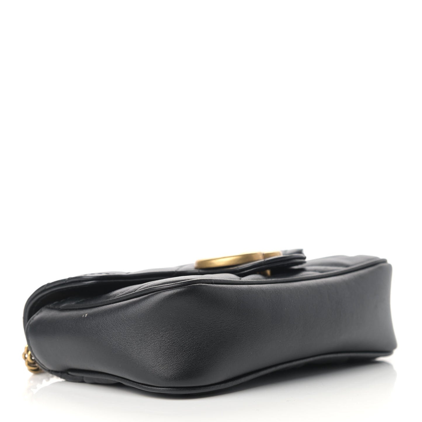 Calfskin Matelasse Super Mini GG Marmont Shoulder Bag Black