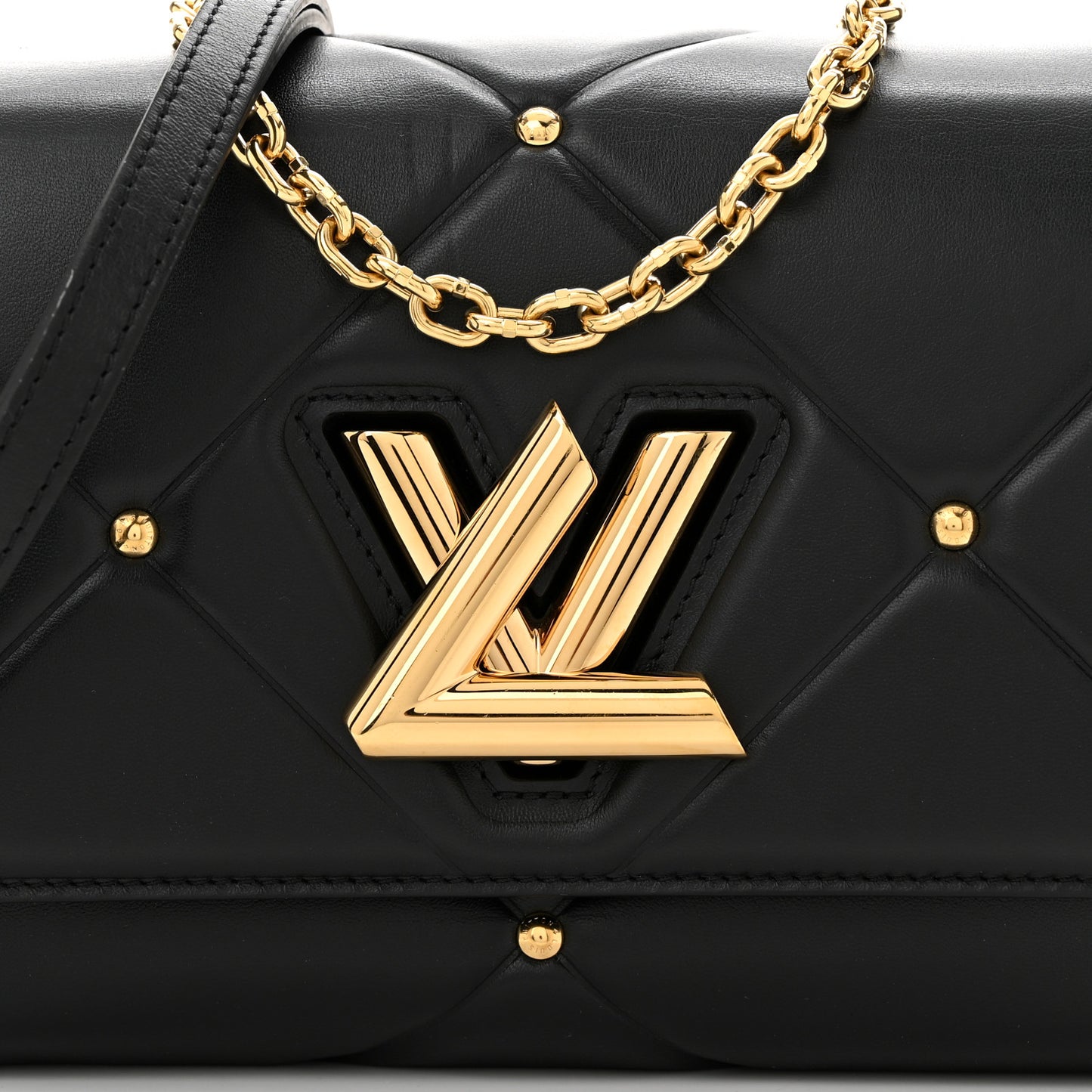 Lambskin Quilted Twist MM Black