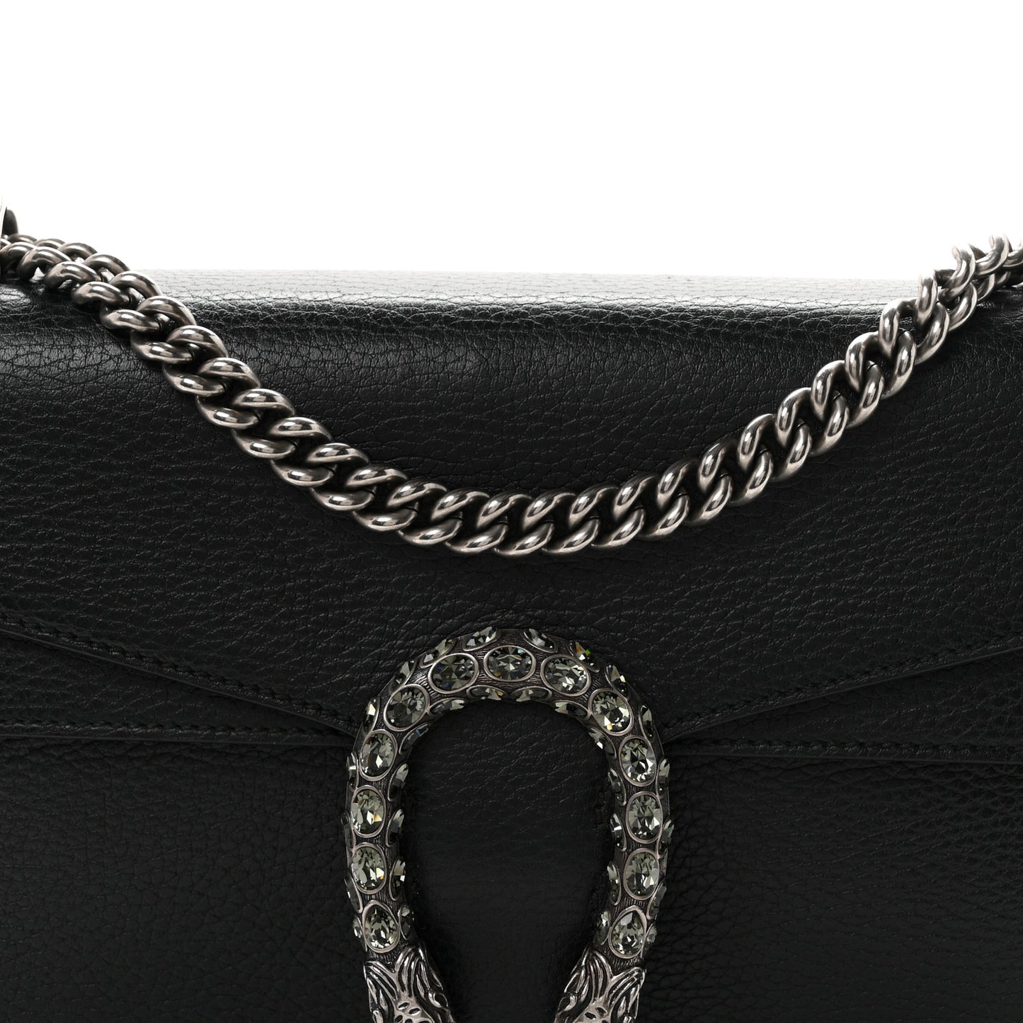 Pebbled Calfskin Small Dionysus Shoulder Bag Black