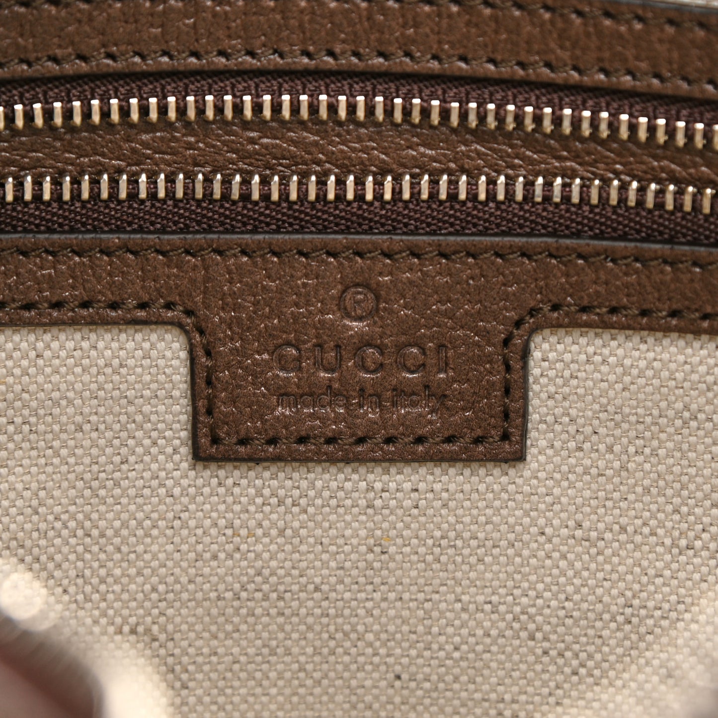 GG Supreme Monogram Textured Calfskin Web Large Attache Shoulder Bag Beige Ebony New Acero