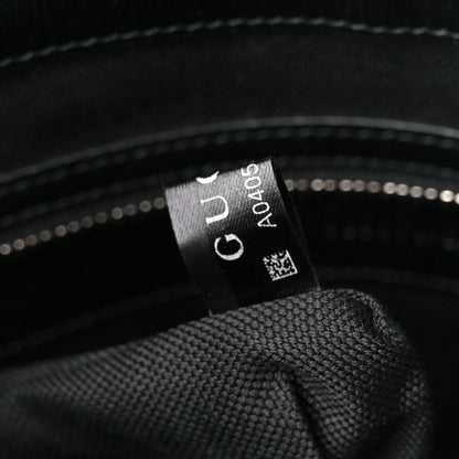 Gucci Monogram Jumbo GG Textured Dollar Calfskin Wristlet Messenger Bag Black 7 of 10
