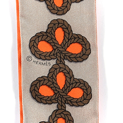 Hermes Silk Galons Et Brandebourg Twilly Orange Mastic Bronze 7 of 8