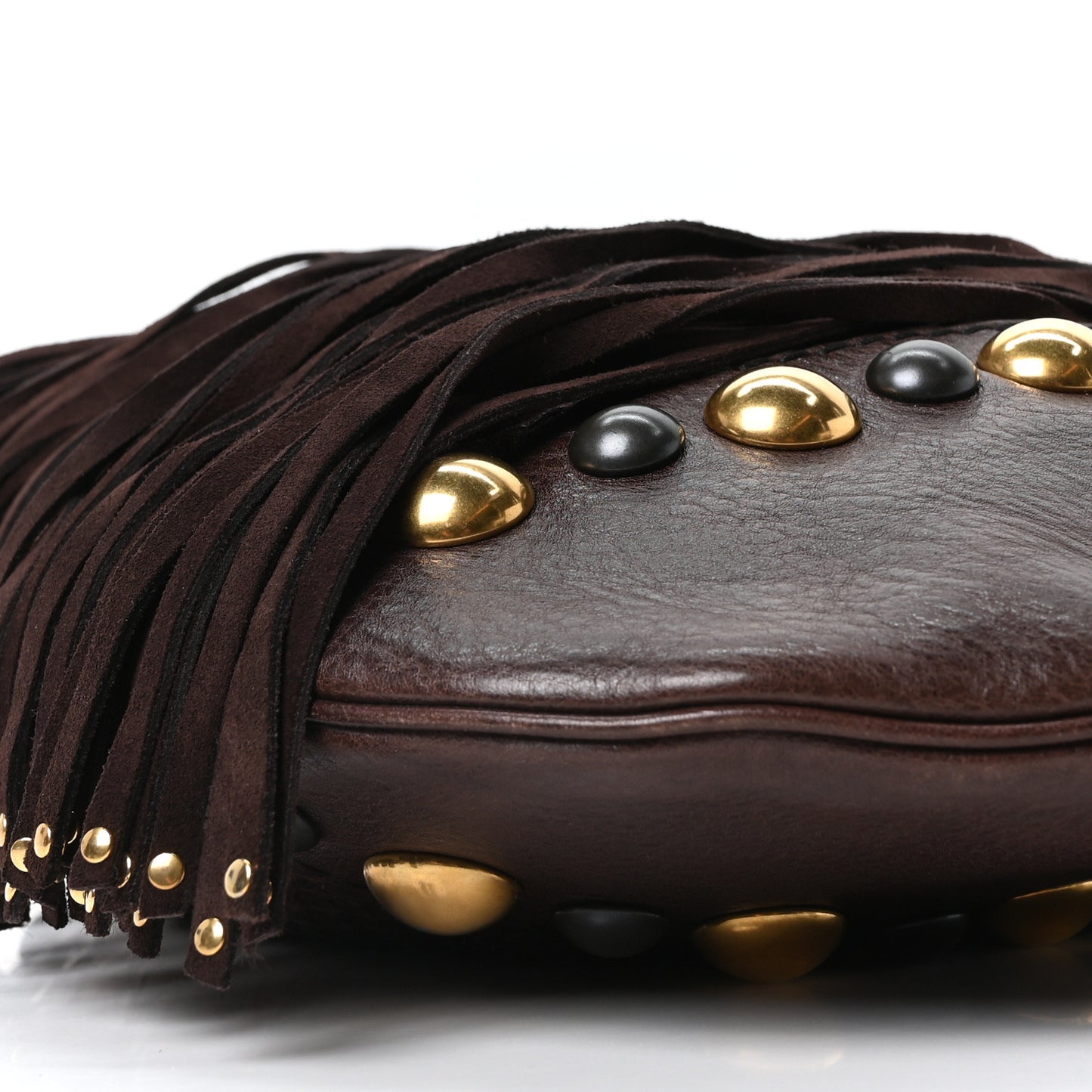 Suede Snakeskin Fringe Babouska Hobo Brown