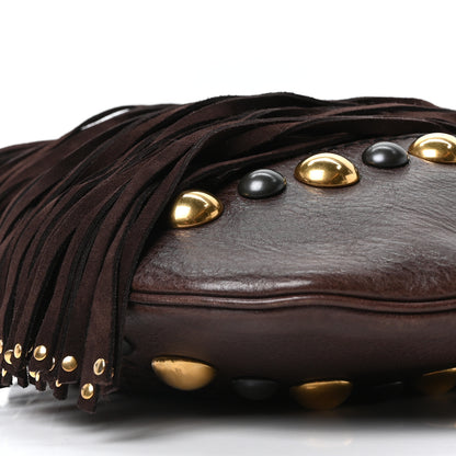 Gucci Suede Snakeskin Fringe Babouska Hobo Brown 10 of 10