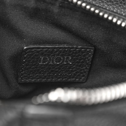 Christian Dior Grained Calfskin Mens Mini Saddle Bag Black 6 of 14