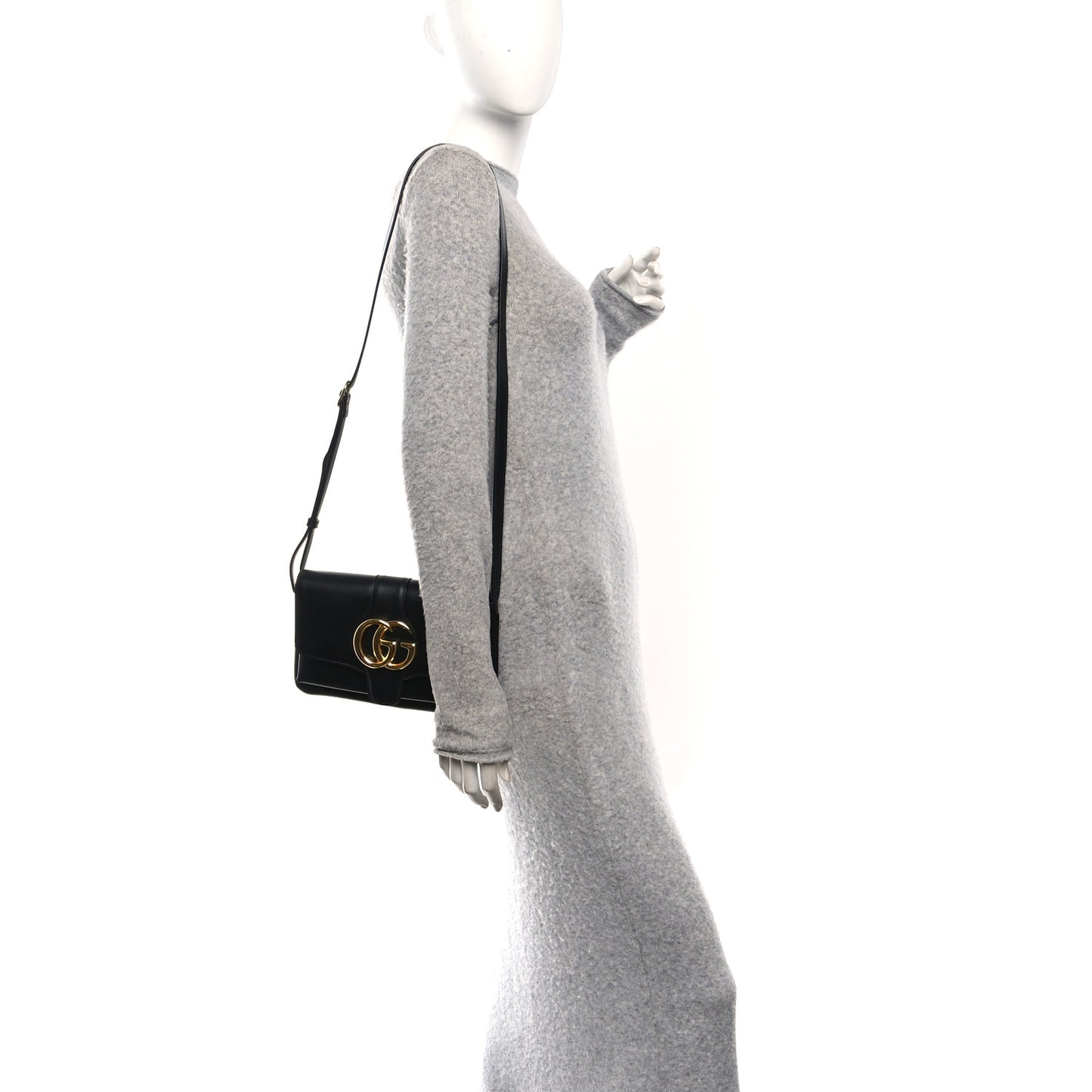 Vitello Palmellato Lux Small Arli Flap Shoulder Bag Black