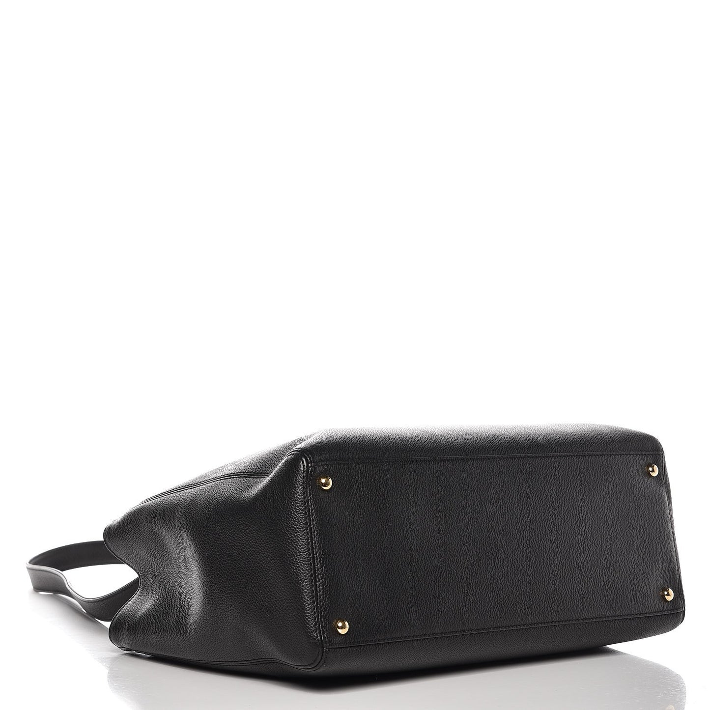 Calfskin Cerf Executive Shopper Tote Black