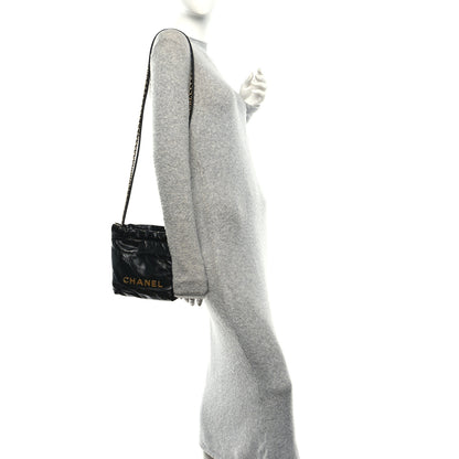 Chanel Shiny Calfskin Quilted Mini Chanel 22 Black 2 of 10