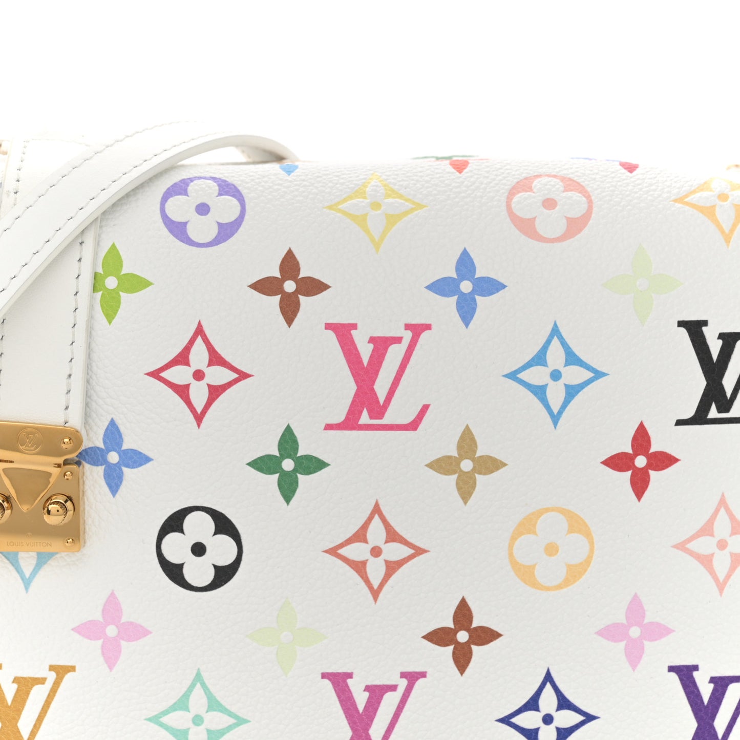 LV x TM Cowhide Monogram Multicolor Side Trunk MM White