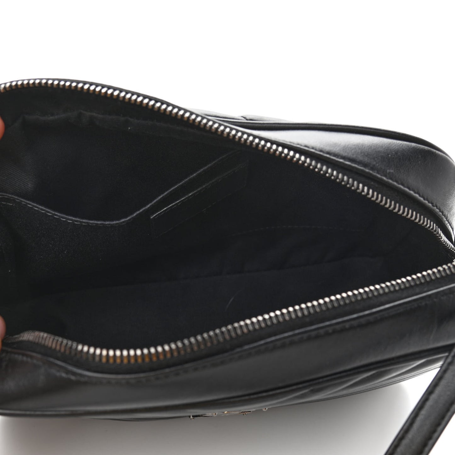 Calfskin Matelasse Monogram Lou Camera Bag Black