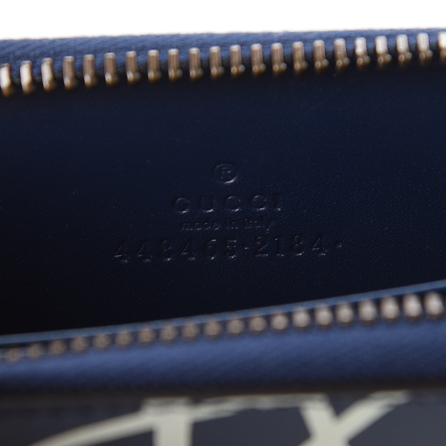 Gucci Calfskin GucciGhost Zip Around Card Case Blue Agata Hibiscus Red 7 of 8