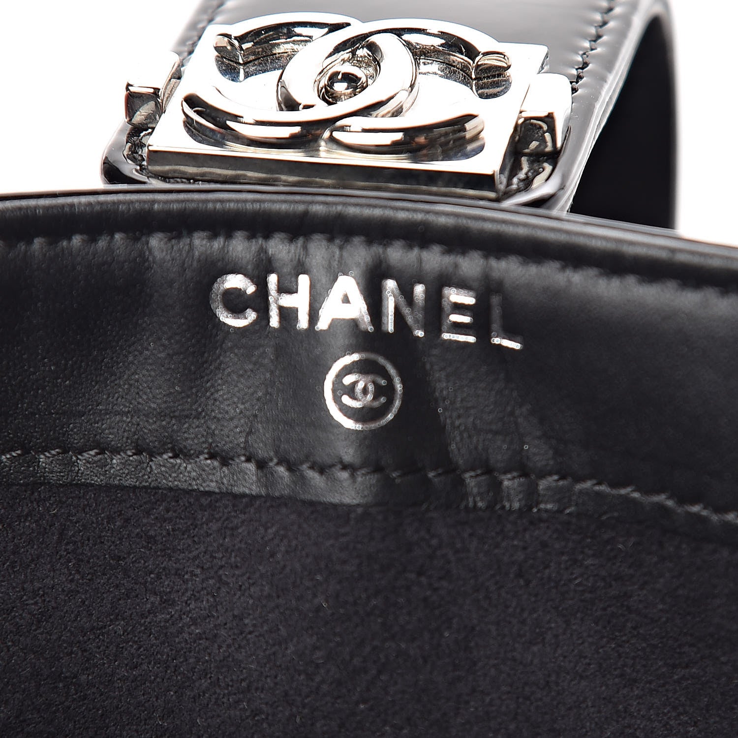 Chanel Patent Mini Boy Phone Holder Clutch Black 6 of 7